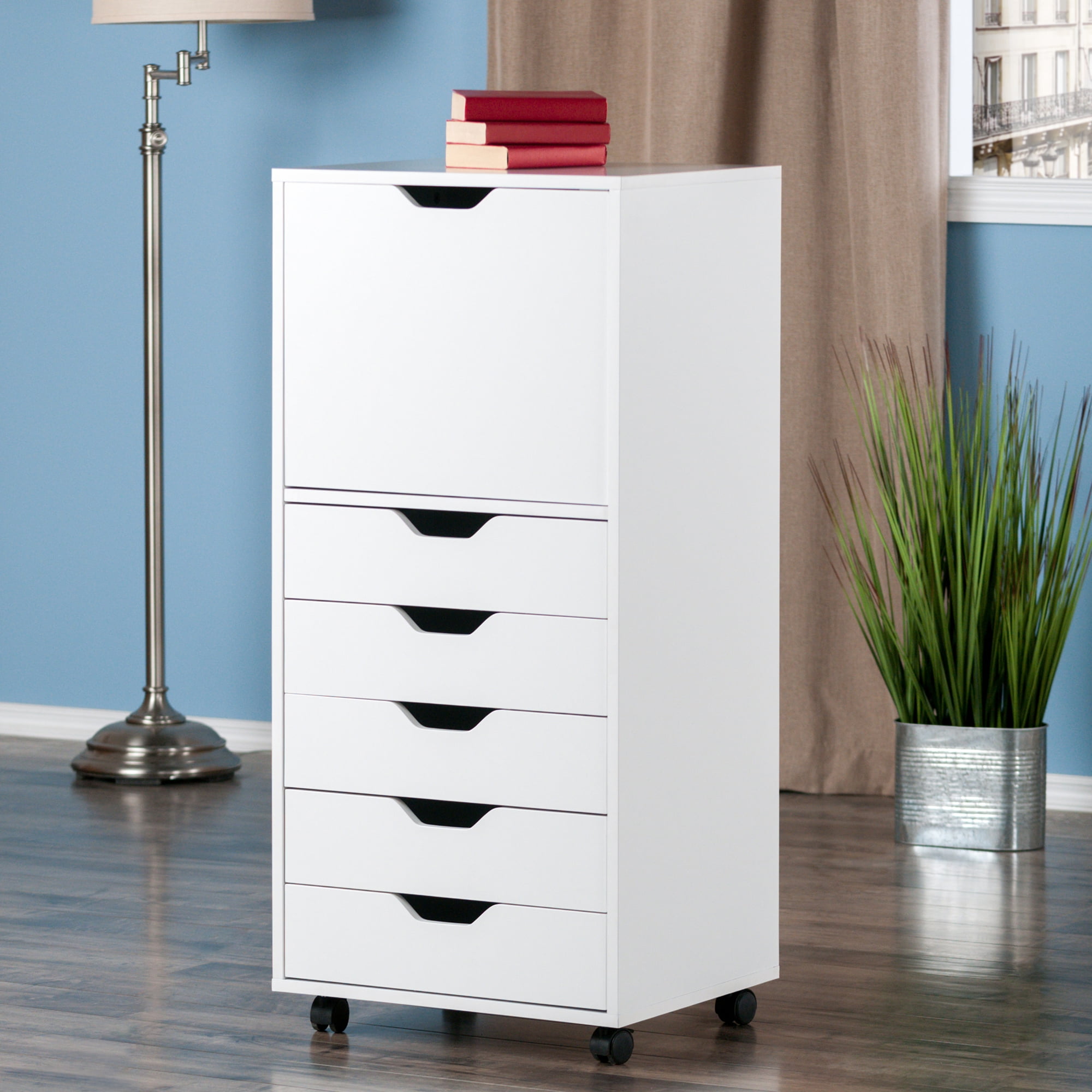 Winsome Halifax 5 Drawer Storage Mobile Cabinet 10616, White Finish