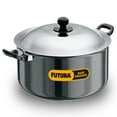 thumbnail image 1 of Futura Black Aluminium Cook N Serve Stewpot 8.5 Liters, 28 Cm, 4.06mm | Hard Anodised Sauce Pan With Stainless Steel Lid, Cooking Pot With Two Handles (AST85), 1 of 4