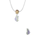 thumbnail image 2 of Delight Jewelry Silvertone Translucent Purple & Lime Green Flying Butterfly Mia Monkey Charm Necklace, 2 of 4