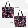 thumbnail image 3 of Naloa Dancing Skeletons Floral Garden Tote Bag for Women, Foldable Tote Bag With Zipper, Large Shoulder Bag, Top Handle Handbag for Travel, Work, Shopping, 3 of 9