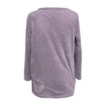 thumbnail image 5 of Womens Comfort Cozy Sweaters for Anxiety Long Sleeve Round Neck Lightweight Casual Pullover Winter Warm Long Tops Light Purple M, 5 of 5