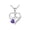 B, variant on FENGGHAO Mothers Day Heart Pendant Necklace Silver Tone Birthstone Style Open Heart Design Hypoallergenic Alloy Jewelry Gift for Mom