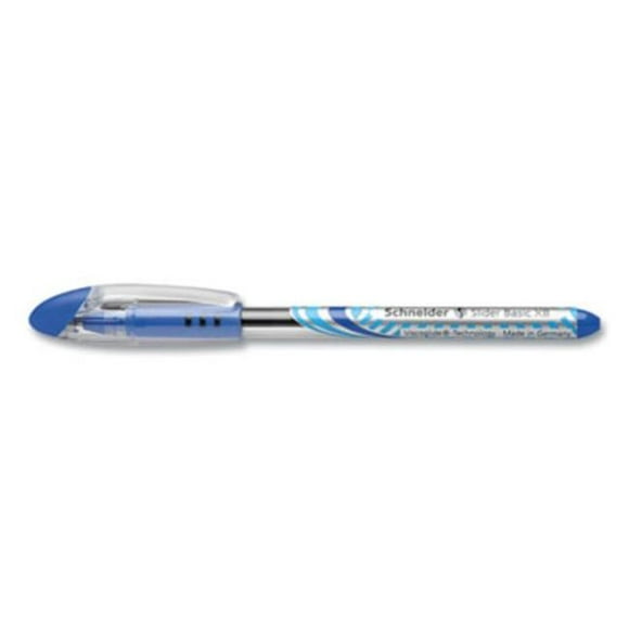 Stride RED151203 1.4mm Schneider Slider Stick Ballpoint Pen&#44; Blue & Silver Barrel - Pack of 10