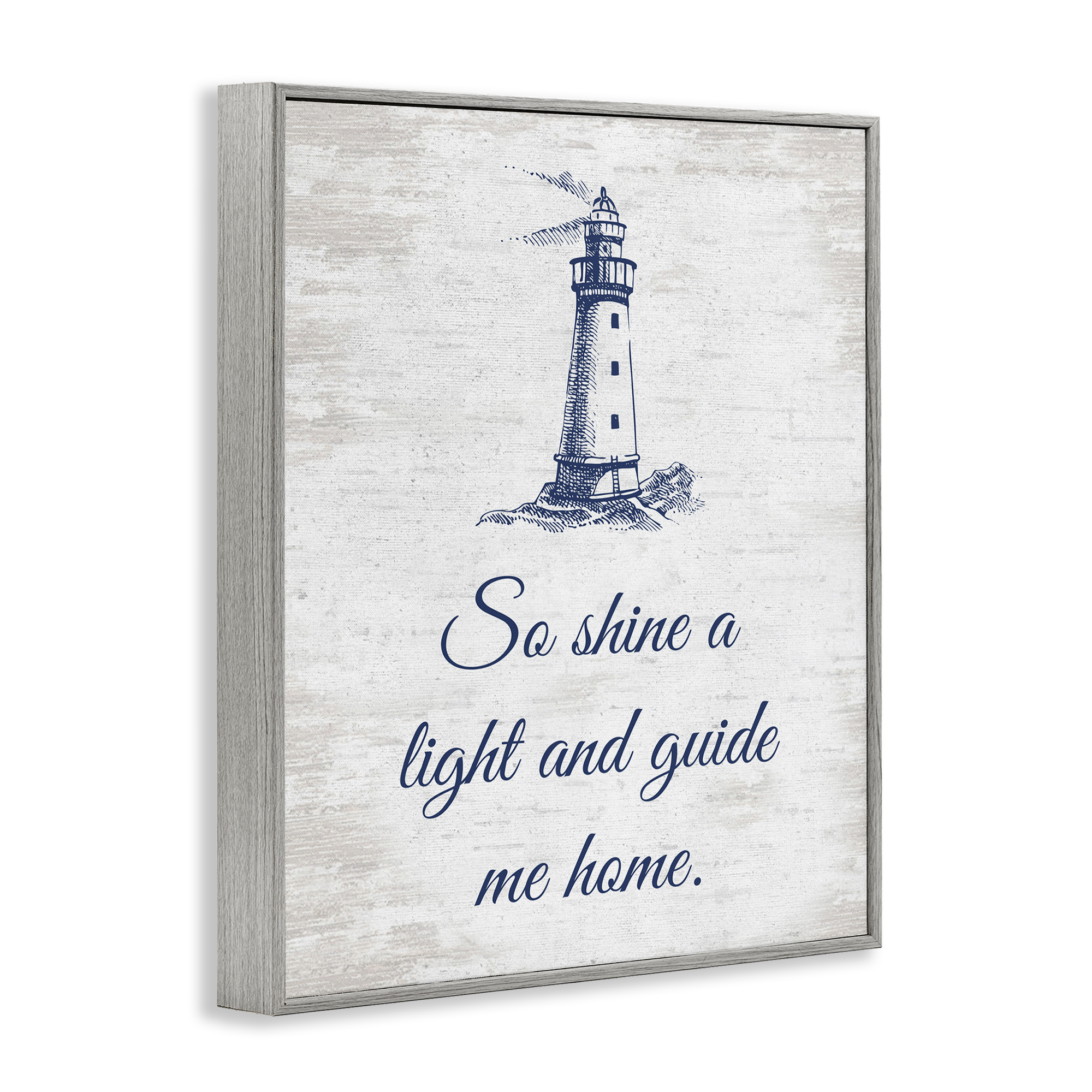 Stupell Industries Guide Me Home Coastal Painting Gray Framed Art Print Wall Art, 11 x 14