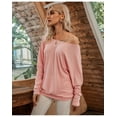 thumbnail image 3 of Pull-over à Manches Longues et Bouffant Solide pour Femme, 3 of 6