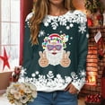 thumbnail image 4 of Towmus Christmas Sweatshirts for Women Plus Size Christmas Graphic Crewneck Sweatshirt Casual Snowflake Pullover Tops, 4 of 7