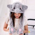 thumbnail image 1 of Lindo juguete con un mechón de gorro de actividad con orejas largas, gorro con bolsa de aire con orejas de conejo, regalo infantil para mujeres en otoño e invierno., 1 of 6