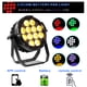 thumbnail image 2 of Luz LED Par impermeable RGBWA UV 6 en 1 de 12 x 18 W, control remoto DMX, aplicación WIFI, luz de escenario para DJ, discoteca, alimentada por batería, 2 of 5