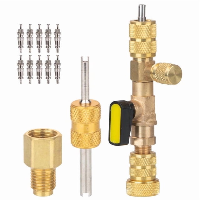 fheaev Outil d'Installation pour Retire-Cœur Retire-Cœur Taille 1/4-5/16 Port Retire-Cœur Installateur pour Réfrigération Climatisation Outils de Réparation de Ligne