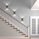 thumbnail image 3 of Aplique de pared LED moderno y creativo de 6W, lámpara de pared impermeable IP65, bañador de pared LED de aluminio para interiores y exteriores para dormitorio, sala de estar, baño, entrada, escalera, porche, pasillo-(6000K) negro + dorado brillar Electrónica, 3 of 5