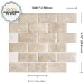 thumbnail image 2 of Peel and Stick Backsplash - Sheets of 10.95" x 9.70" - 3D Adhesive Peel and Stick Tile Backsplash for Kitchen, Bathroom, Wall Tile (Beige, Marble, Pack of 10), 2 of 3