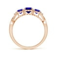 thumbnail image 2 of ANGARA Natural Oval Tanzanite Three Stone Criss-Cross Ring in 14K Rose Gold for Women (Size-7x5mm) | December Birthstone, Birthday, Anniversary, Jewelry Gift for Women | Natural Tanzanite Ring, 2 of 8