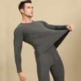 thumbnail image 2 of sususu Mens Suits Classic Fit,Men's Thermal Underwear Set Winter Warm Heated Base Layer Shirt And Pants With Knee Abdomen for Extreme Cold Weather Conditions - Grey, 2 of 7