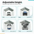 thumbnail image 2 of ADVANCE OUTDOOR Adjustable 10x20 ft Heavy Duty Carport Car Canopy Garage Boat Shelter Party Tent, Adjustable Peak Height from 9.5ft to 11ft, White, 2 of 6