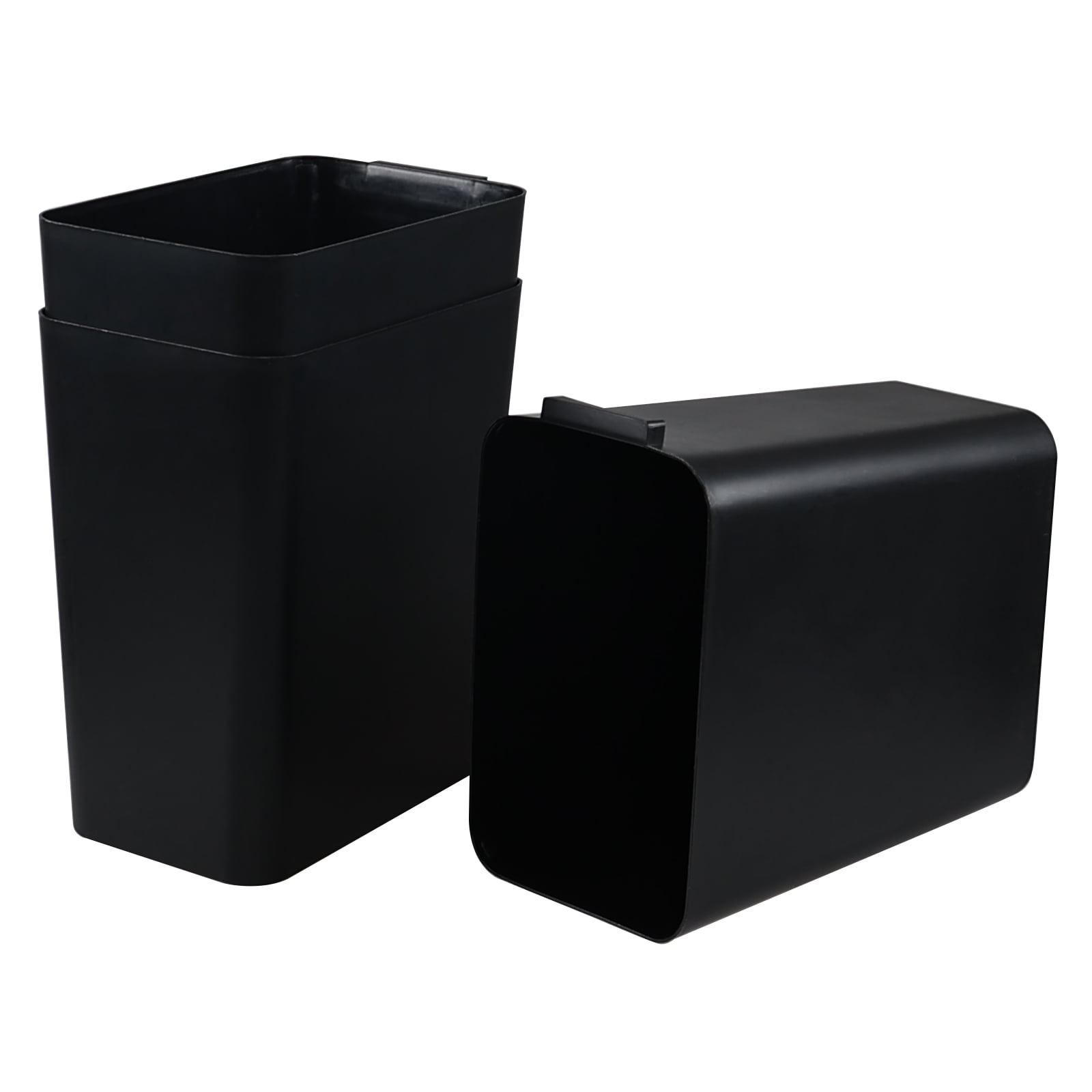 Loiycg 3-Pack 16 L Plastic Trash Can, Kitchen Office Garbage Can, Black