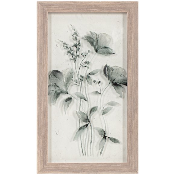 Floral Framed Art Under Glass 7x12