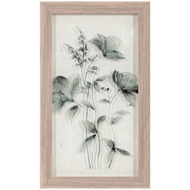 Floral Framed Art Under Glass 7x12