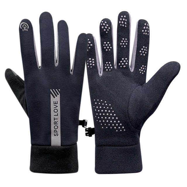 Guantes de terciopelo para mujer, resistentes al viento, impermeables, con pantalla táctil, guantes cálidos con forro polar, guantes para montar al aire libre para otoño e invierno para hombres