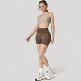 thumbnail image 3 of Women's Ribbed Seamless Biker Shorts with Stretch Fabric and Smooth Fit - Large, Brown, 3 of 7