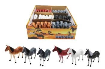 7" Musical Galloping Action Sound Western Horses Kids Toys Random Color 1PC 