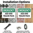 thumbnail image 3 of (2 Pack) AED And Trauma Pack OSHA Emergency Sign 18 Inch X 12 Inch Indoor / Outdoor Rust-Free Aluminum Metal Signs for Workplace, Workshop, and Construction Site, Made in the USA, 3 of 8