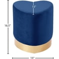 thumbnail image 4 of Meridian Furniture Heart Contemporary Velvet Ottoman/Stool in Navy, 4 of 4