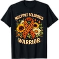 thumbnail image 2 of 100% Cotton Unisex Ms Awareness Sunflower Leopard Ribbon Multiple Sclerosis T-Shirt, 2 of 5
