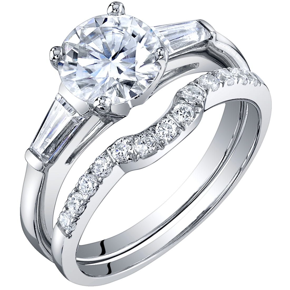 Vintage Art Deco 2.22ct White Round Estate Wedding & Engagement 925 Silver Ring 