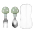 thumbnail image 1 of Hukapapa Seta De Dos Colores Silicona Cubiertos Para Bebé Tenedor Cuchara - Alimentos Complementarios Cuchara Para Niños Cubiertos, 1 of 5
