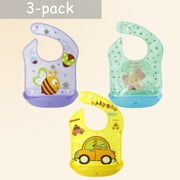 Amplim Infant & Baby Bibs, Waterproof, Convertible Drooling/Feeding Bib, Adjustable, Light Weight, BPA Free, Stain Resistant, Eco-Friendly, 3 Piece
