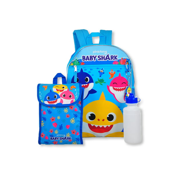 Baby Shark Yellow Shark Backpack with Lunch Bag 5-Piece Set