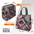 thumbnail image 3 of Pioneer Flower Floral Print Pattern Insulated Lunch Bag for Women & Adults,Large Portable Soft Cooler Lunch Bag,Thermal Food Storage Tote with Pearl Cotton,8.66L,8.75x5.75x9.5 Inch, 3 of 6