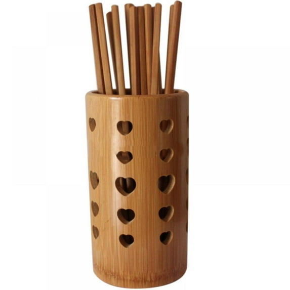 1pc Natural Bamboo Utensils Chopsticks Holder Kitchen Flatware Organizer