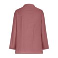 thumbnail image 6 of hotojiny Beach Vacation Clothes for Women Cotton Linen Button down V Neck Shirt Summer Oversized Breathable Long Sleeve Work Tops, 6 of 7