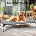 thumbnail image 6 of Cooling Elevated Dog Bed + Waterproof Removable Pillow-Top Mat, Bolster Dog Cot Bed, Raised Pet Cot with Breathable Mesh, No-Slip Feet, Dog Sofa Bed for Indoor & Outdoor, XLarge, Black Silver, 6 of 7