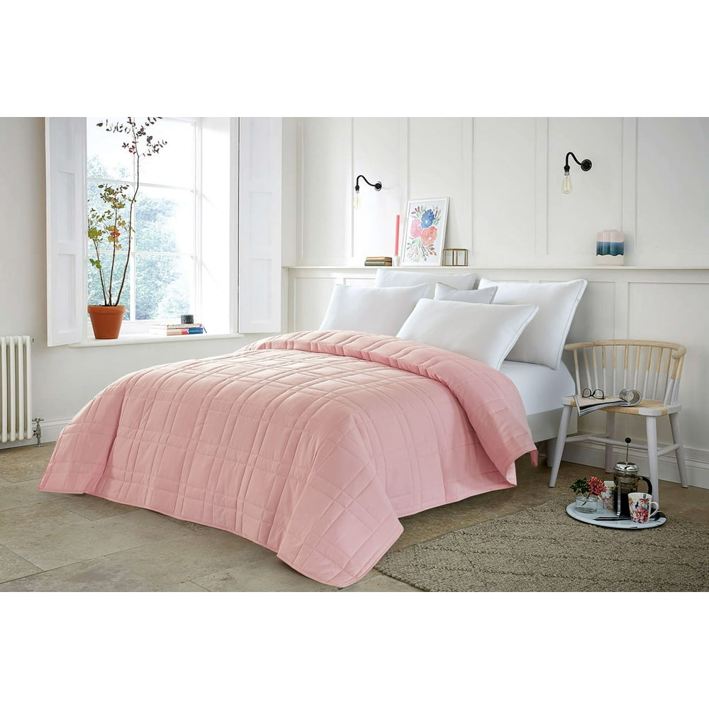 Mainstays Down Alternative Quilted Twin-XL Bed Blanket in Blush
