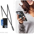 thumbnail image 3 of for iPhone 16 Pro Max 6.9" Crossbody Wrist Strap Wallet Case with Cash Change Slot, Removable Adjustable Shoulder Lanyard PU Leather Cover for Apple iPhone 16 Pro Max XK-Rose Gold, 3 of 14