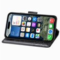 thumbnail image 5 of Butterfly Embossed Wallet Case for iPhone 16e/17e, PU Leather Flip Cover with Card Holder, Kickstand & Lanyard, Shockproof,,Black,For iPhone 16e/17e, 5 of 8