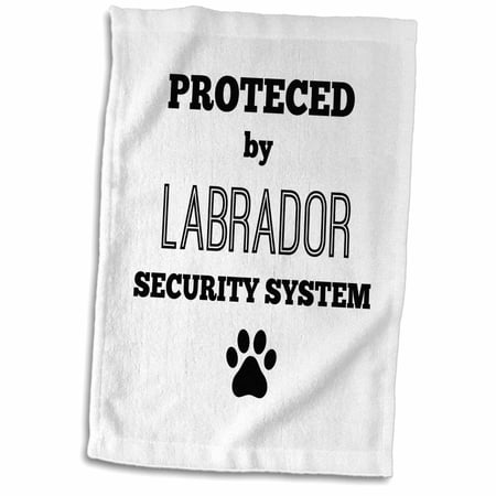 3dRose Protected by labrador security system - Towel, 15 by 22-inch