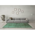 thumbnail image 3 of Ahgly Company Machine Washable Indoor Rectangle Oriental Turquoise Blue Industrial Area Rugs, 3' x 5', 3 of 4