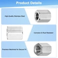 thumbnail image 2 of Uxcell 5-Pack 1/4"-20 UNC Tuercas de Acoplamiento Hexagonales, 0.47" Longitud Acero Inoxidable 304 Totalmente Rosqueadas [Tono Plateado], 2 of 6