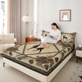 thumbnail image 4 of Homewish Farmhouse Deer Moose Full Size Sheets, Woodland Wildlife Bed Sheets, Western Lodge Cabin Sheet Sets, Luxury Bedroom Decor, 4 Pieces, 4 of 7