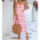 thumbnail image 3 of Vestido con tirantes estampados para mujer, vestido informal con tirantes finos ajustables, vestido recortado para primavera y verano, 3 of 8