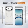 thumbnail image 2 of Magnetic Case For IPhone 17 Pro Max (6.9"),Compatible With MagSafe,Heavy-Duty Shockproof, Electroplated Dual Color Magnetic Phone Cover,Grey White,For iPhone 17 Pro Max, 2 of 9
