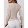 thumbnail image 5 of ANRABESS Women's Long Sleeve Shirts Fall Henley Top Soft Ribbed Knit Button Up Slim Fitted T-Shirts Layering Basic Tee Trendy Casual Going Out Fall Outfits Fashion Clothing Nature Small, 5 of 9