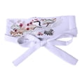 thumbnail image 2 of Cinturón Obi para mujer, bordado con lazo, cintura ancha para vestido de ceremonia del té. Blanco, 2 of 9