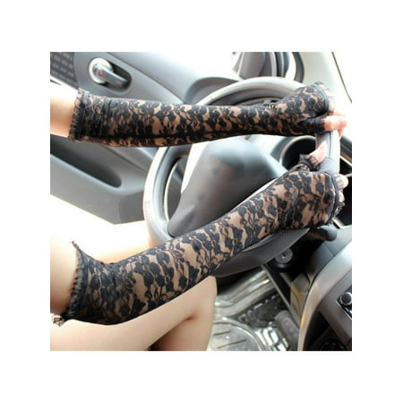 Sexy Women's Lace Fingerless Wedding Party Bridal Long Length Arm Elbow Gloves