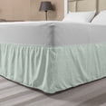 thumbnail image 1 of Luau Bed Skirt, Flourish Pattern with Blossoming Hibiscus Flowers Springtime in Hawaii Theme, Elastic Bedskirt Dust Ruffle Wrap Around for Bedding Decor, 4 Sizes, Mint Green and White, by Ambesonne, 1 of 2