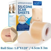 Aliver Silicone Scar Sheet Roll (1.8x120) for Post-Surgery,C-Section,Keloid,Tummy Tuck,Burns,Stretch Marks,Improves Heals and Lightens Scars