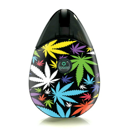 Skin Decal for Suorin Drop Vape / Colorful Weed Leaves